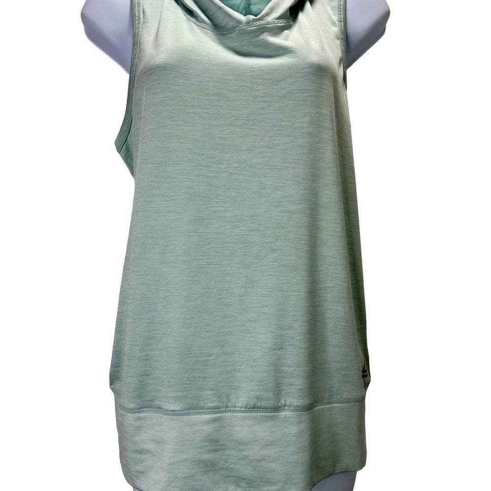 Reebok Light Green Sleeveless Cowl Neck Tank Top With Hood Size S